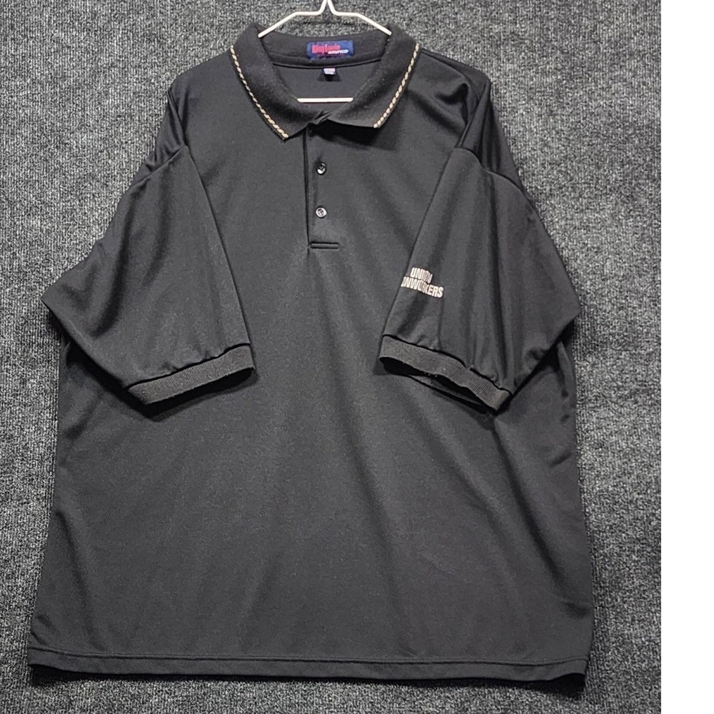 King Louie Polo Shirt Mens 2XL Black Excellent Union Ironworkers Made in USA